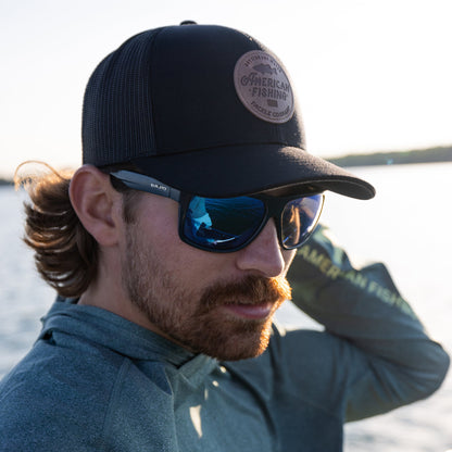 Mens AFTCO Lemonade Leather Trucker Hat