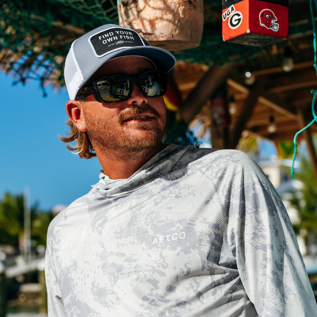 Mens AFTCO Find Your Own Fish Trucker Hat
