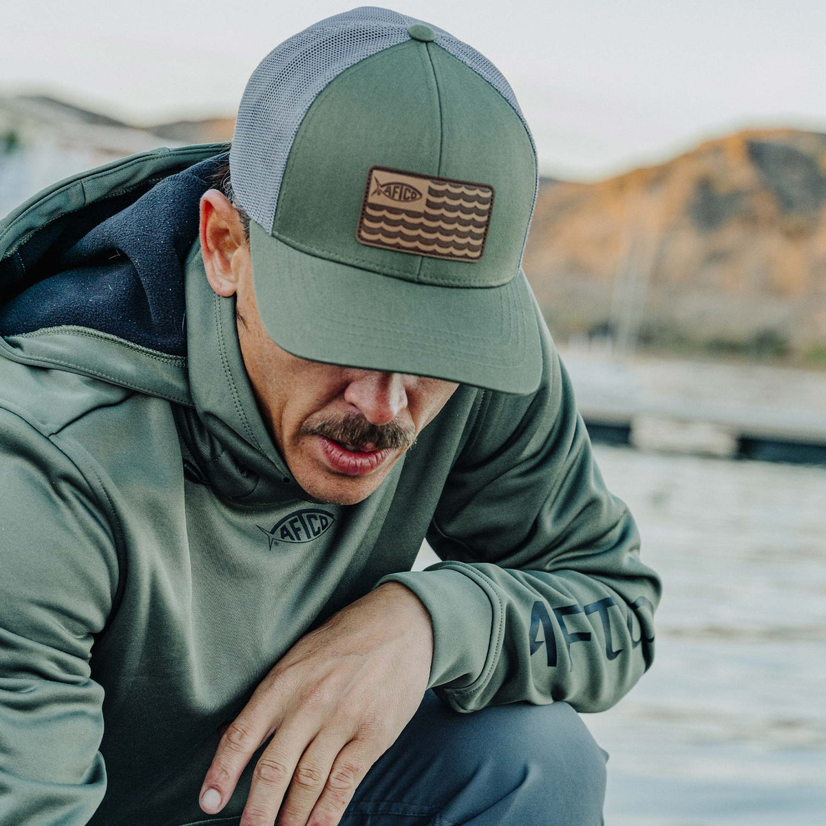 Mens AFTCO Canton Fishing Trucker Hat