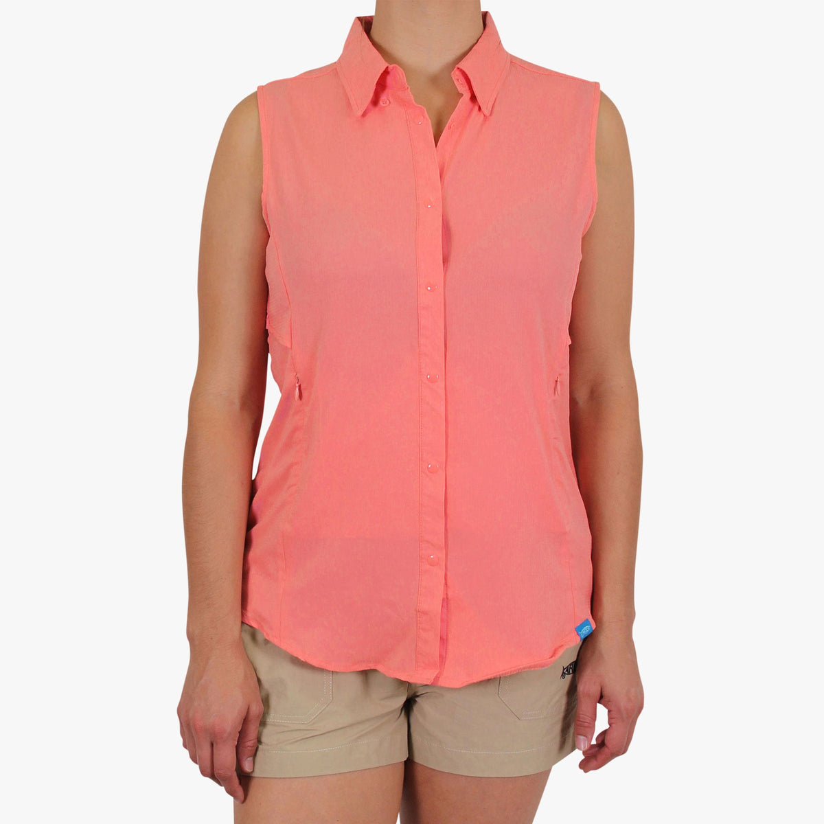 Womens AFTCO Women's Wrangle Sleeveless Button Down Shirt