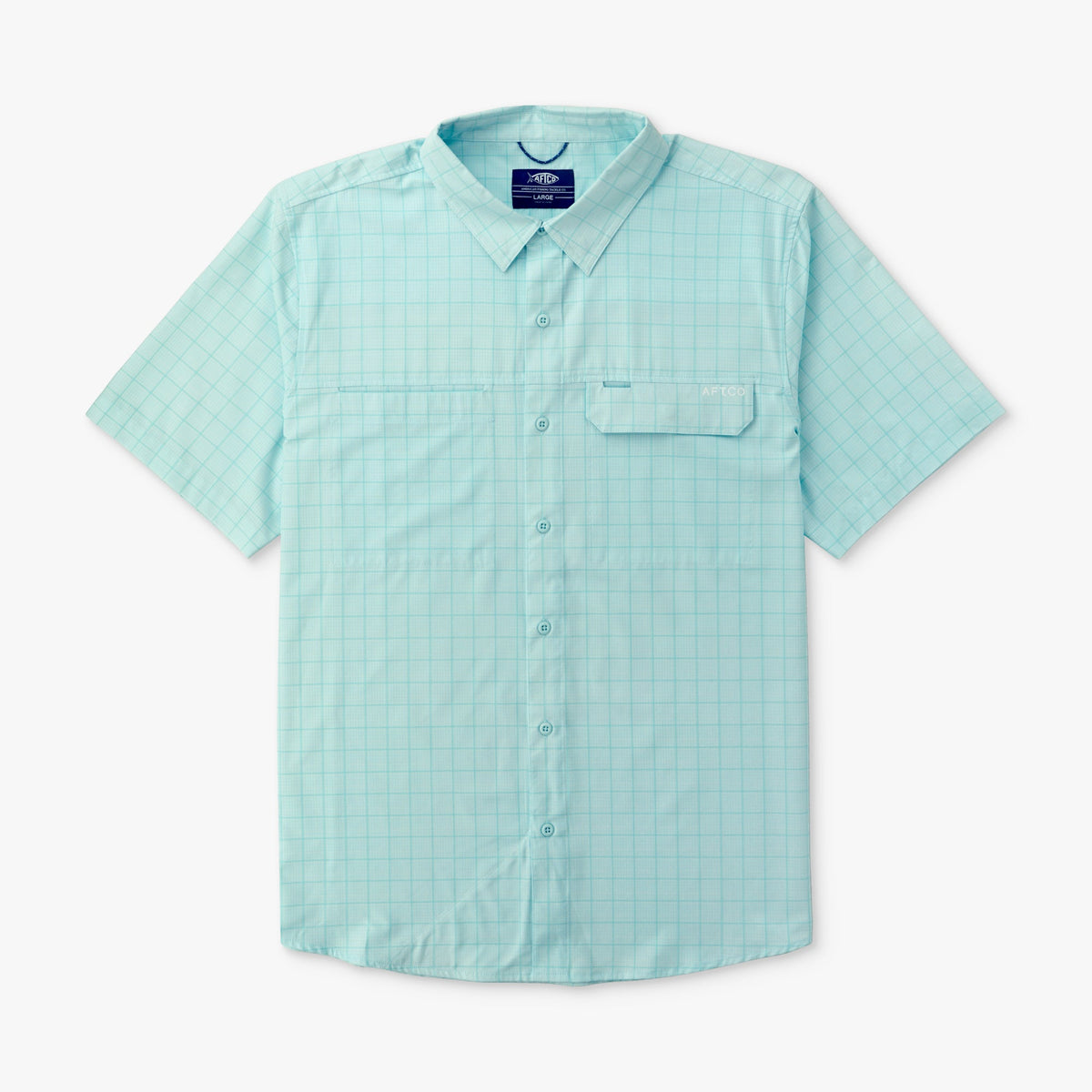 Mens AFTCO Air O Mesh Printed SS Button Down Fishing Shirt