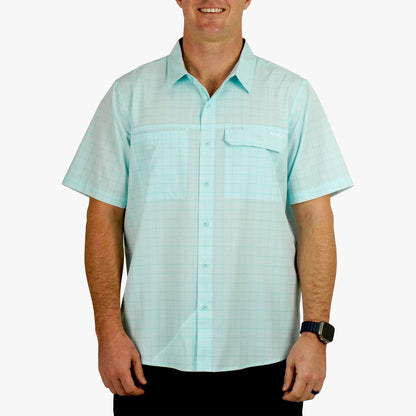 Mens AFTCO Air O Mesh Printed SS Button Down Fishing Shirt