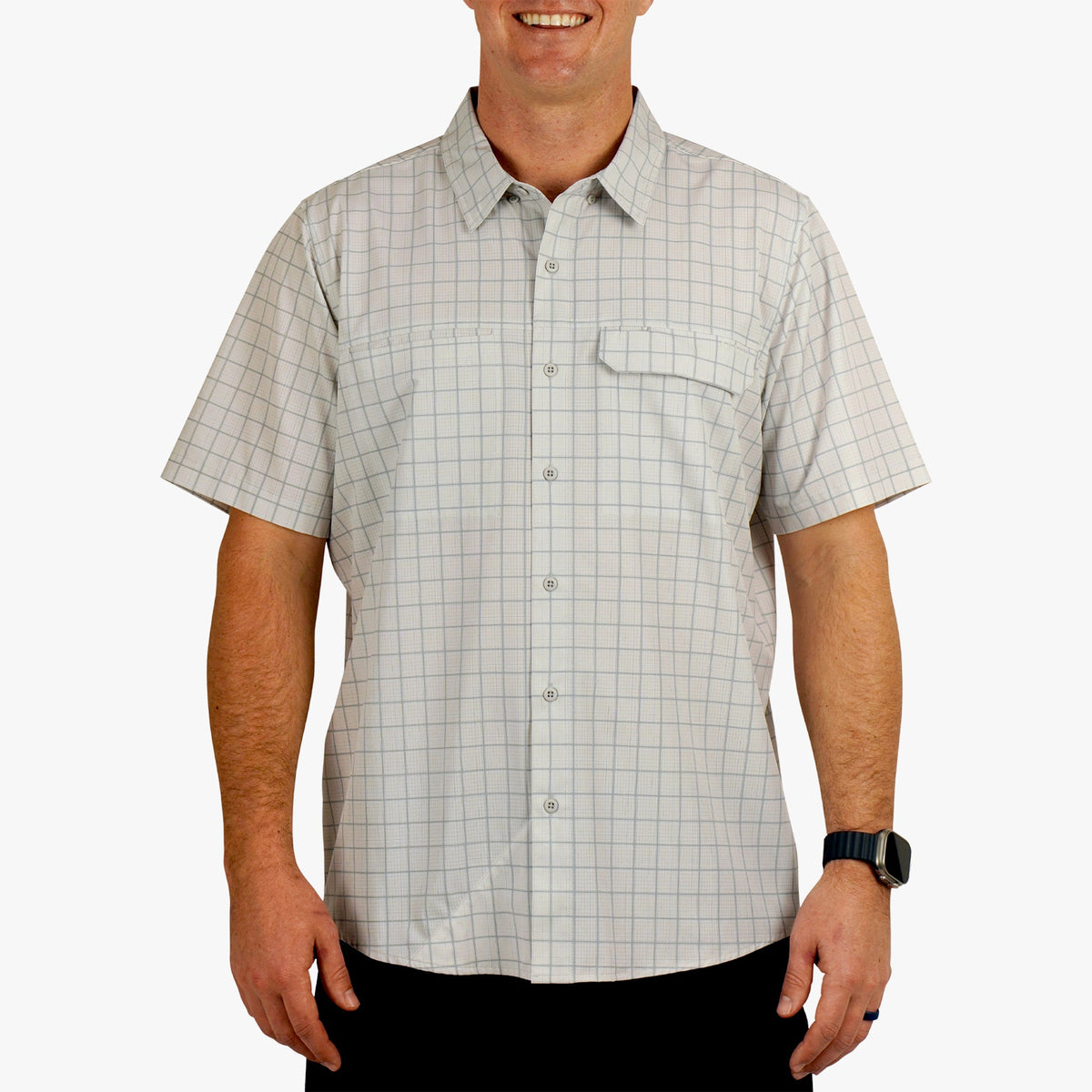 Mens AFTCO Air O Mesh Printed SS Button Down Fishing Shirt