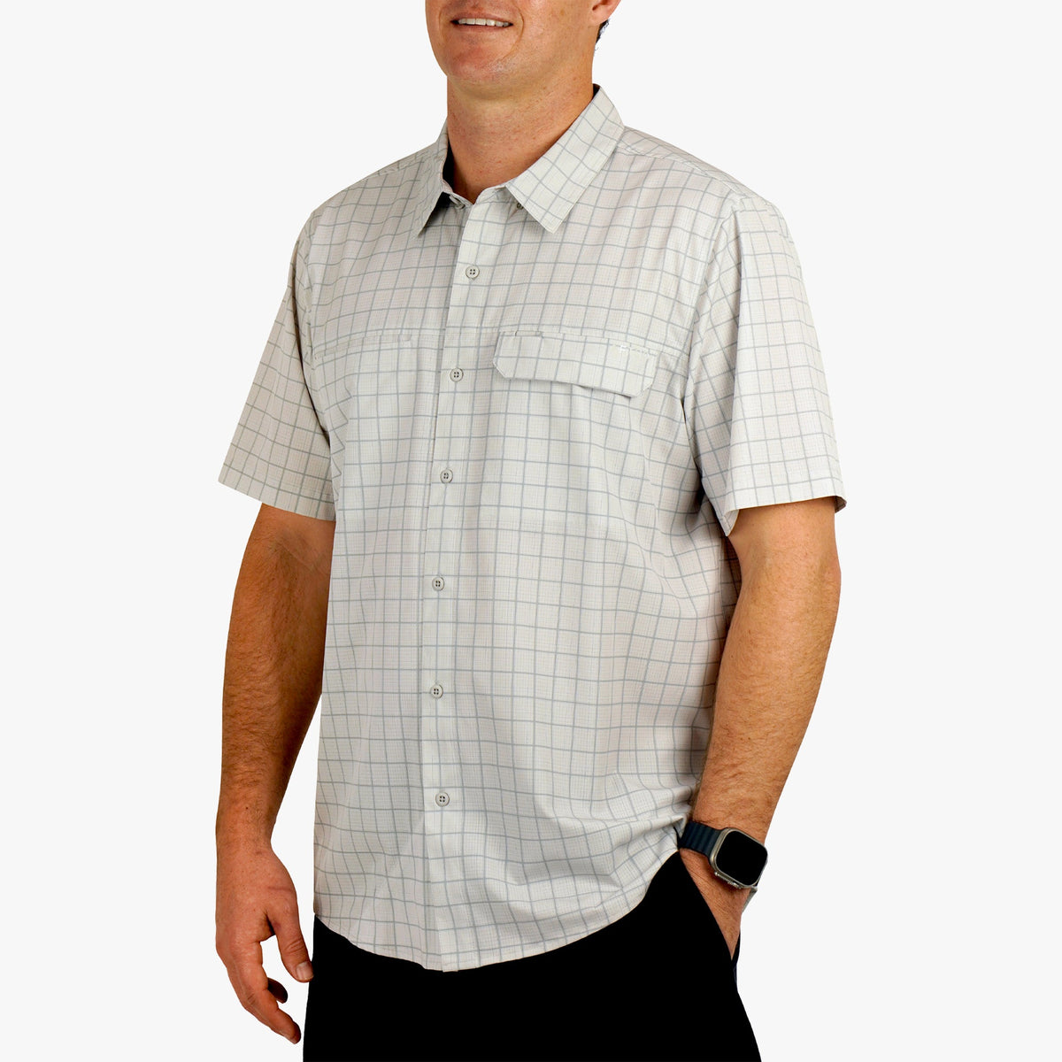 Mens AFTCO Air O Mesh Printed SS Button Down Fishing Shirt