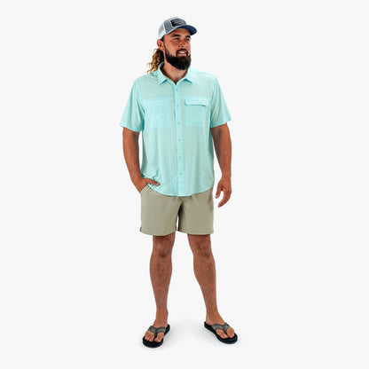 Mens AFTCO Air O Mesh Printed SS Button Down Fishing Shirt