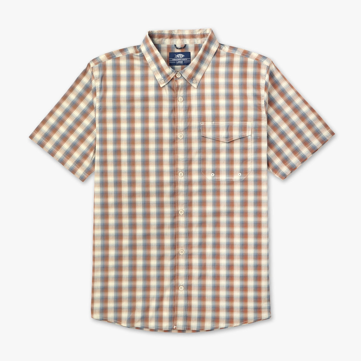 Mens AFTCO Portside SS Button Down Fishing Shirt