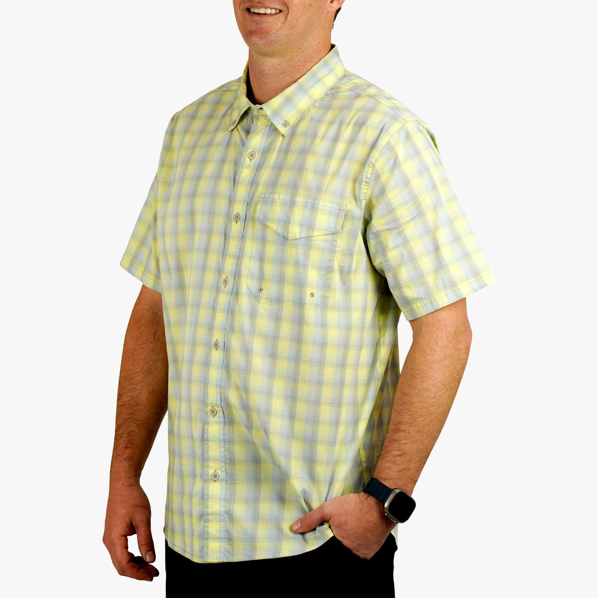 Mens AFTCO Portside SS Button Down Fishing Shirt