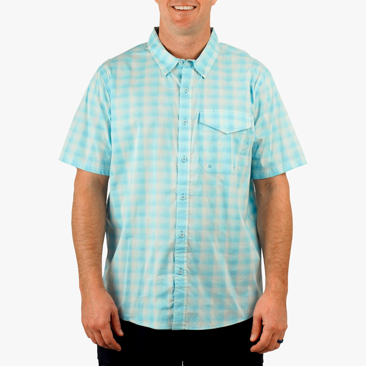 Mens AFTCO Portside SS Button Down Fishing Shirt