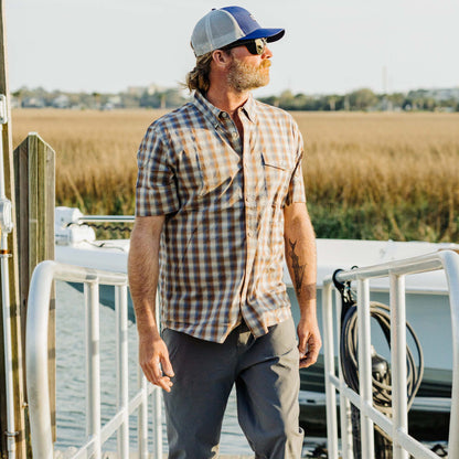 Mens AFTCO Portside SS Button Down Fishing Shirt