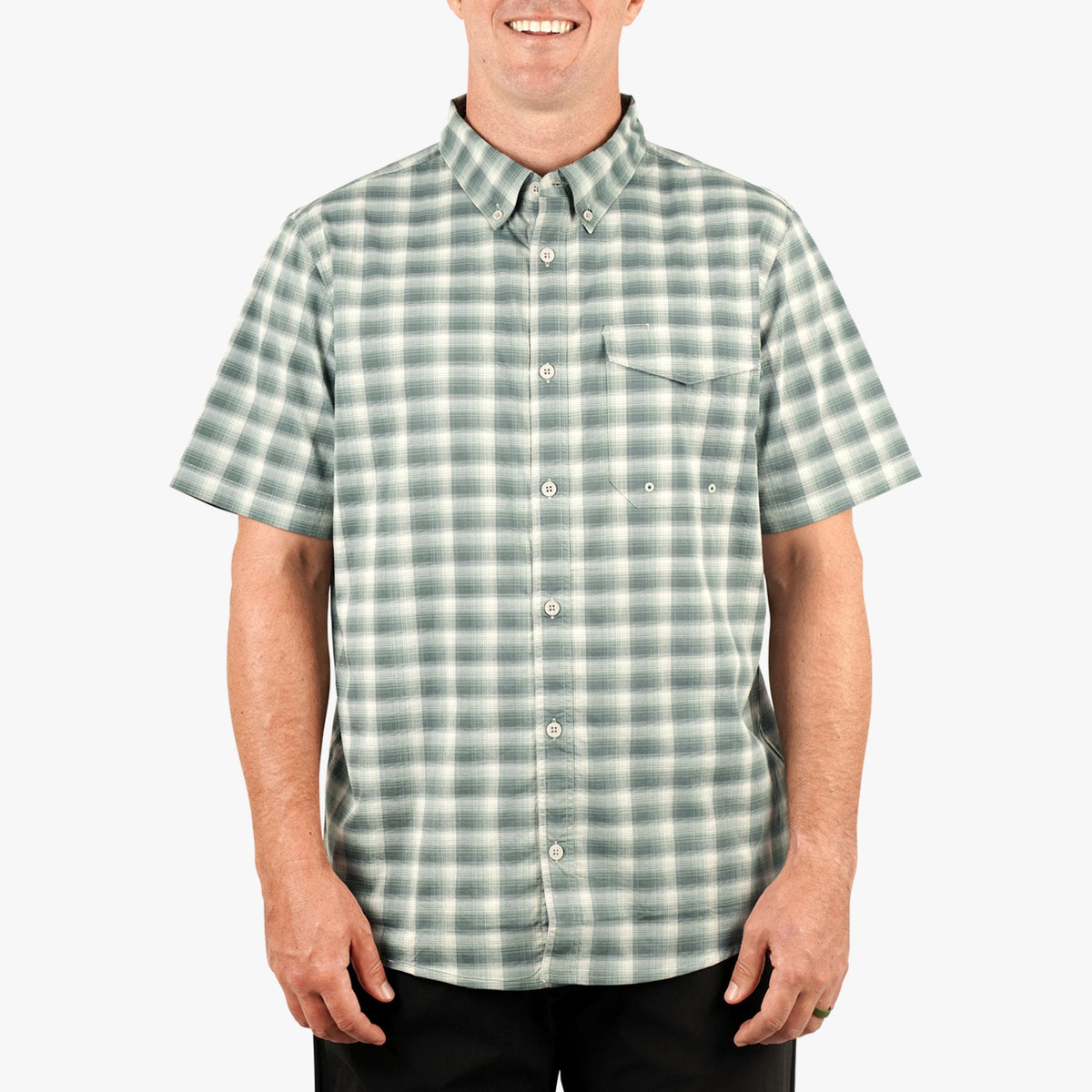 Mens AFTCO Portside SS Button Down Fishing Shirt