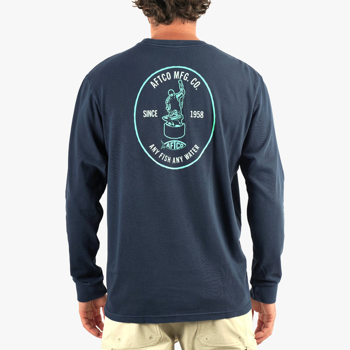 Mens AFTCO MFG LS Fishing Tee Shirt