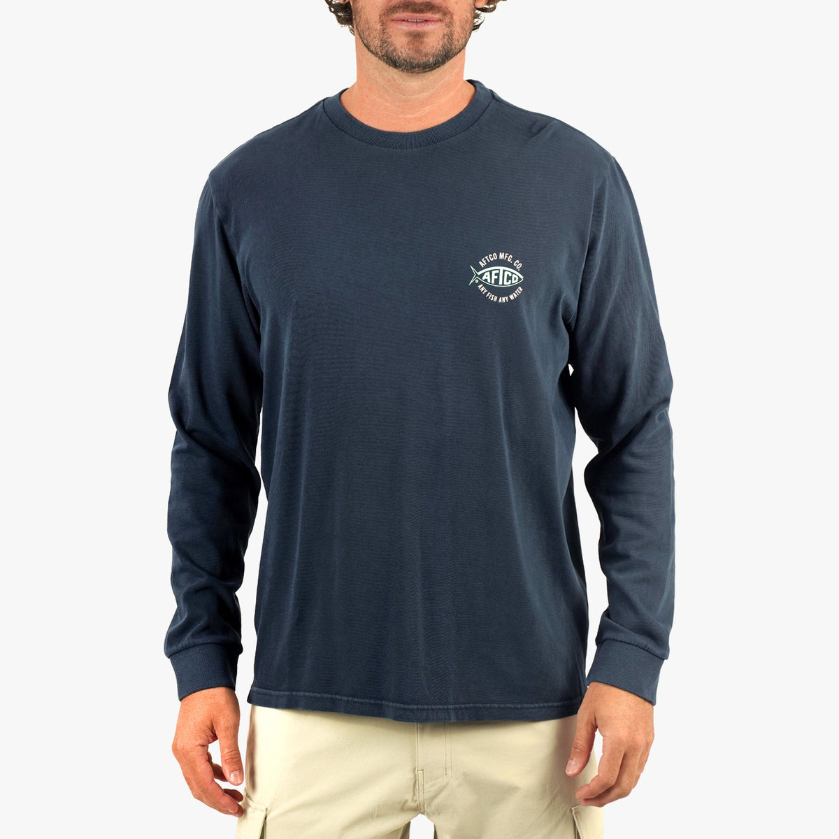 Mens AFTCO MFG LS Fishing Tee Shirt