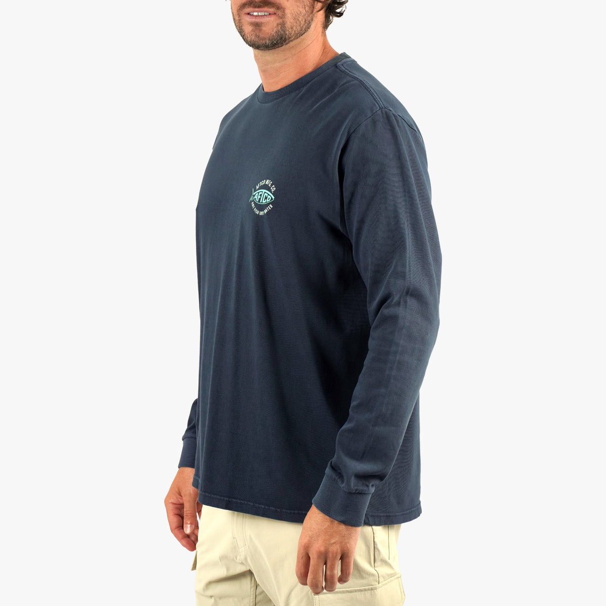 Mens AFTCO MFG LS Fishing Tee Shirt