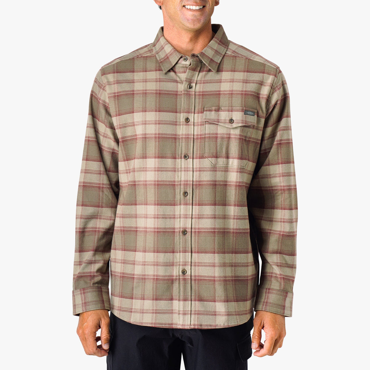 Mens AFTCO Lager LS Flannel Shirt
