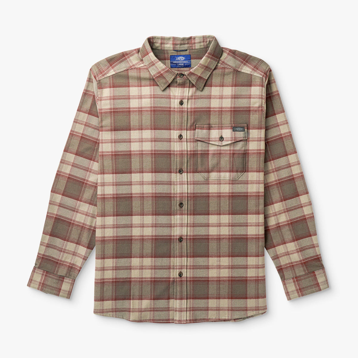 Mens AFTCO Lager LS Flannel Shirt