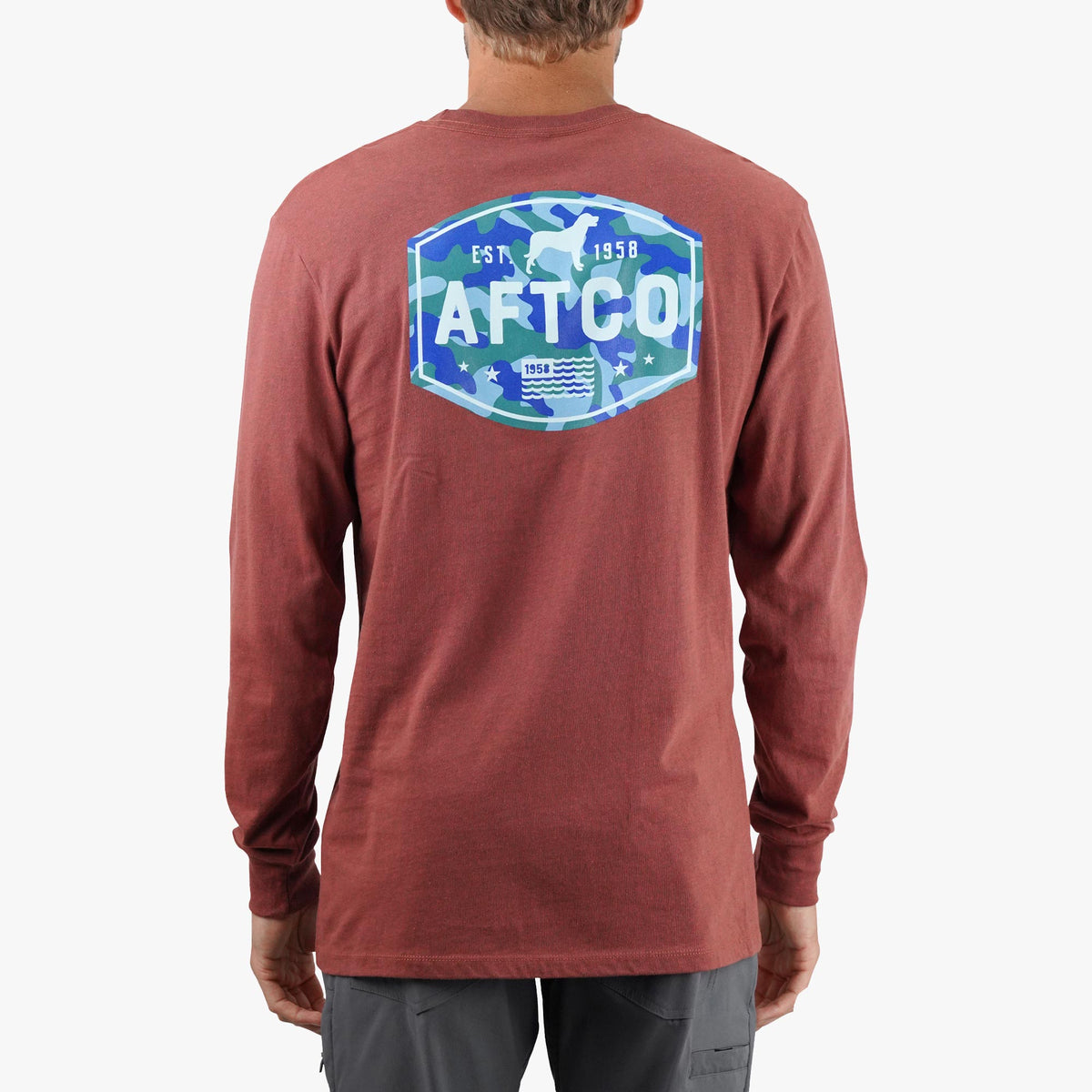 Mens AFTCO Best Friend Long Sleeve Fishing T-Shirts