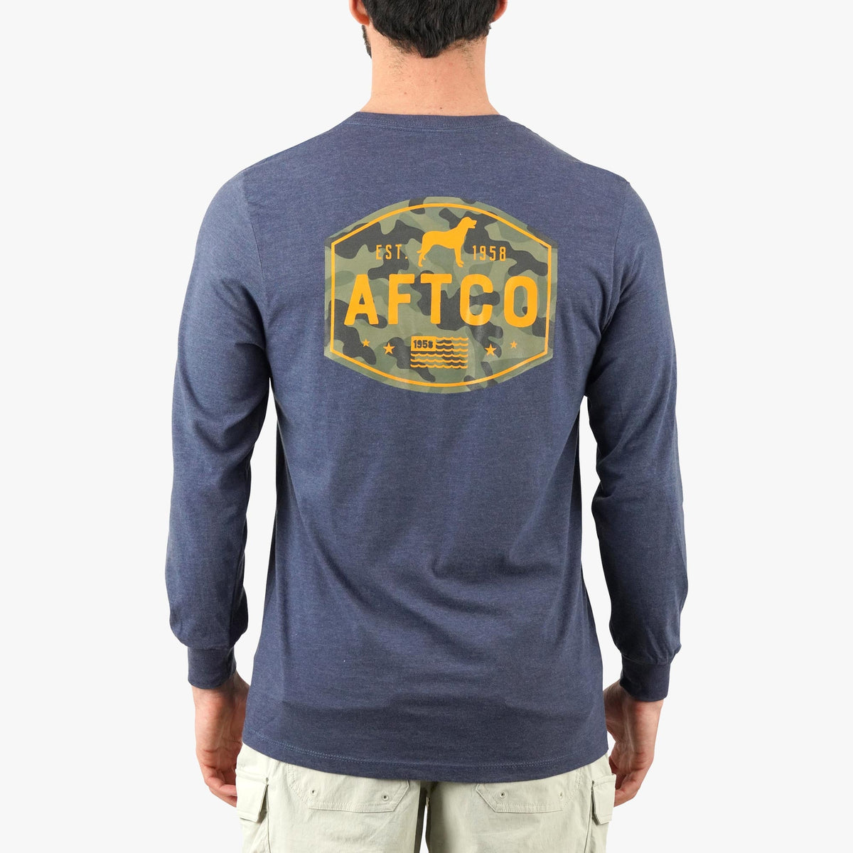 Mens AFTCO Best Friend Long Sleeve Fishing T-Shirts