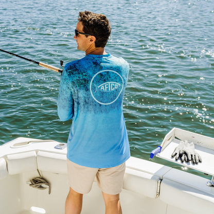 Mens AFTCO Shoreline UVX LS Sun Protection Fishing Shirt
