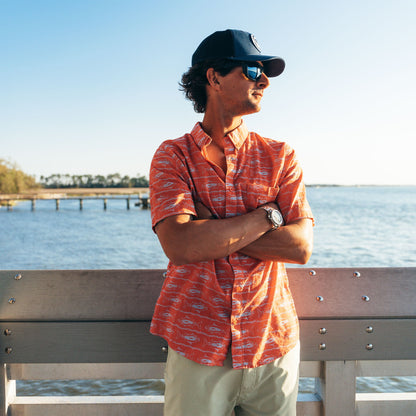 Mens AFTCO Boatbar SS Button Down Fishing Shirt