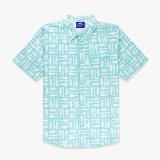 Mens AFTCO Boatbar SS Button Down Fishing Shirt