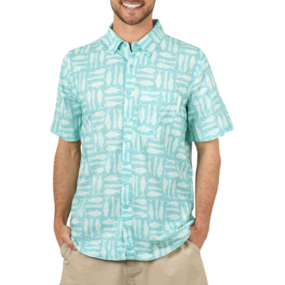 Mens AFTCO Boatbar SS Button Down Fishing Shirt