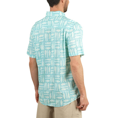 Mens AFTCO Boatbar SS Button Down Fishing Shirt