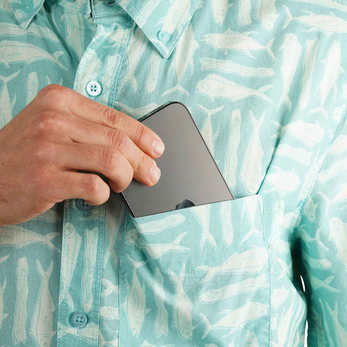 Mens AFTCO Boatbar SS Button Down Fishing Shirt