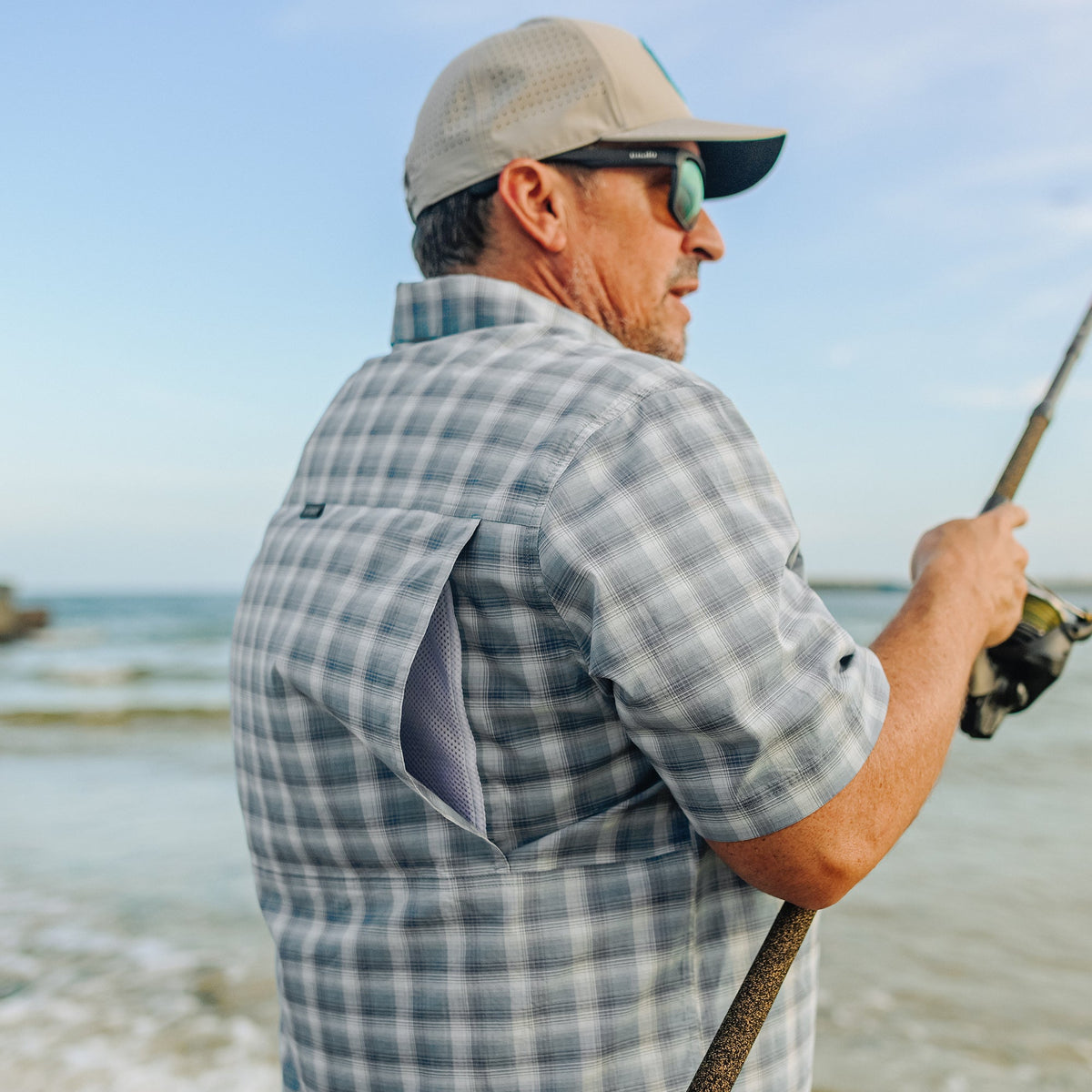 Mens AFTCO Portside SS Vented Fishing Shirt
