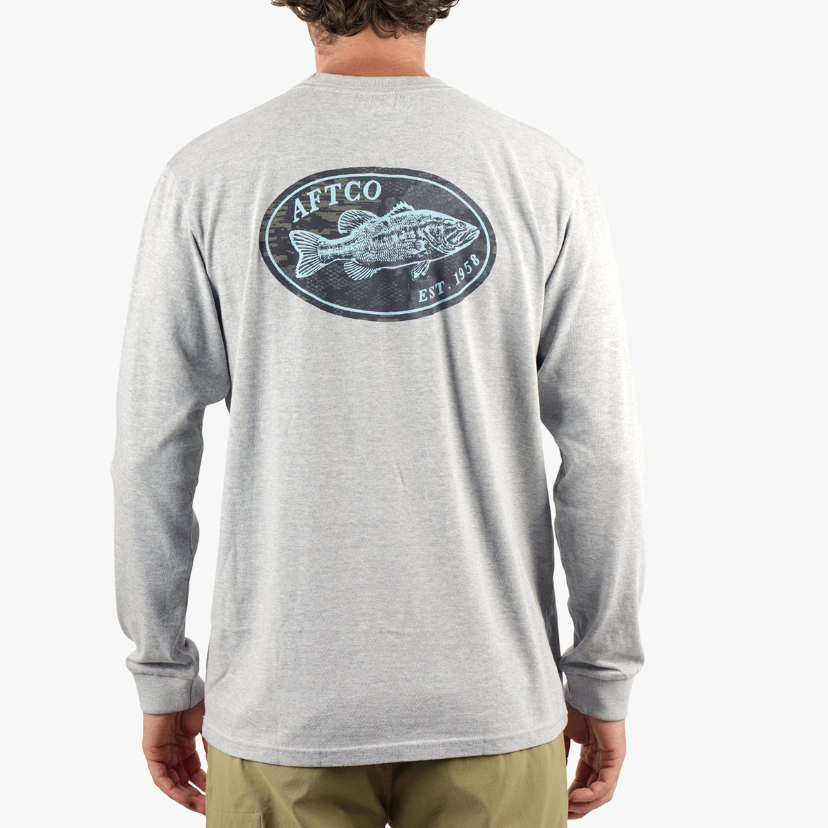 Mens AFTCO Domino Long Sleeve Fishing T-Shirt