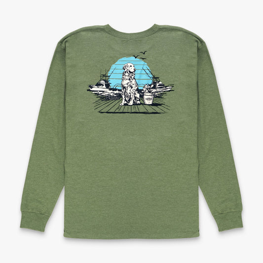 Mens AFTCO Bucket Long Sleeve Fishing Tee Shirt